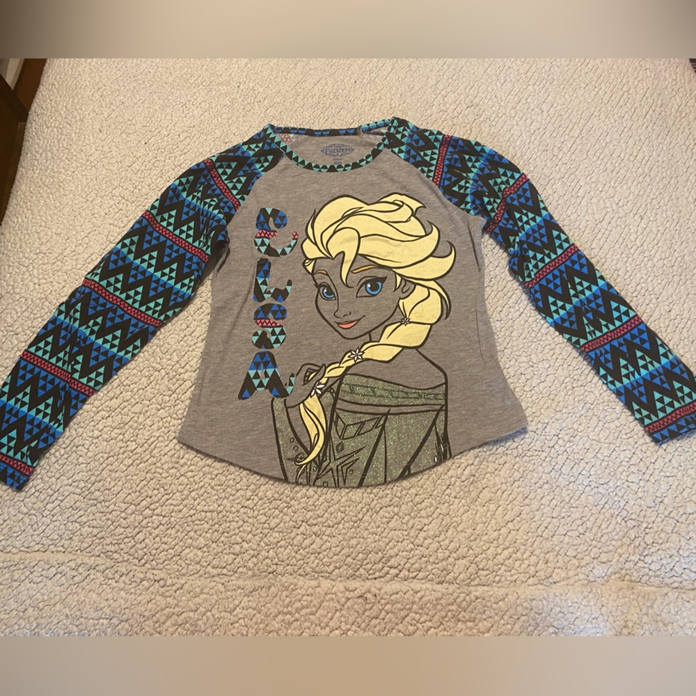 Girls Disney’s Frozen Elsa Long Sleeve Shirt | XL (14-16)